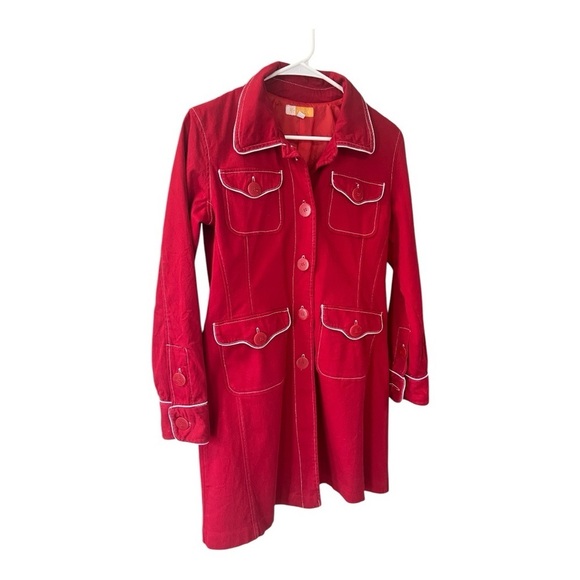 TULLE Women’s Lightweight Red Peacoat Size M - Picture 2 of 10